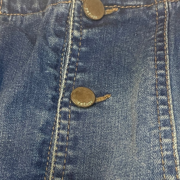 Plus Size Denim Refuge Ripped Knee Overalls - Picture 4 of 5